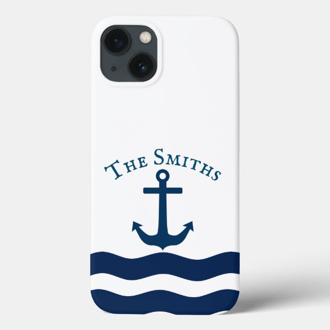 Funda De Case-Mate Para iPhone Personalizado Náutico de Sleek Anchor (Reverso)