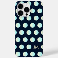 Personalizado Neon Polka Dot Yellow Cyan Monograma