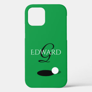 Funda Para iPhone 12 Personalizado nombre de golfista monograma bola de