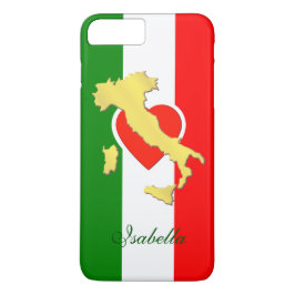Funda Para iPhone 8 Plus/7 Plus Personalizado Oro Italia Mapa Bandera Italiana Est