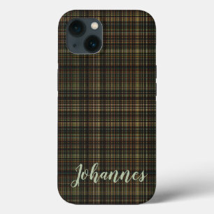 Funda Para iPhone 13 Personalizado oscuro del tartán (tela escocesa)