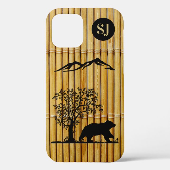 Funda De Case-Mate Para iPhone Personalizado Oso Silhouette Apple iPhone 12 Funda (Reverso )