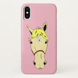 Funda Para iPhone X Personalizado Palomino Pony sobre rosa