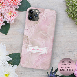 Funda Para iPhone 11 Pro Max Personalizado Pastel Gris Rosa Agate Marble Art Pa
