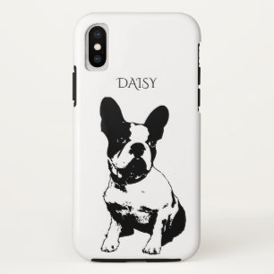 Funda Para iPhone X Personalizado Perro Foto Bulldog Francés Y Nombre