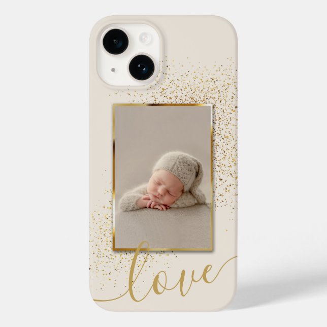 Funda De Case-Mate Para iPhone Personalizado Photo LOVE (Reverso )