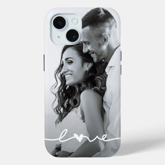 Funda De Case-Mate Para iPhone Personalizado Photo Love Script (Reverso )