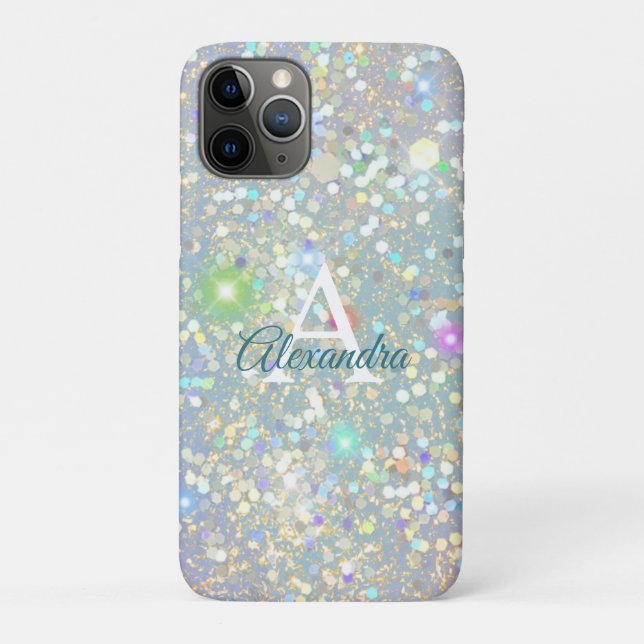 Funda De Case-Mate Para iPhone Personalizado Purpurina de Luxury Holographic Blin (Reverso)