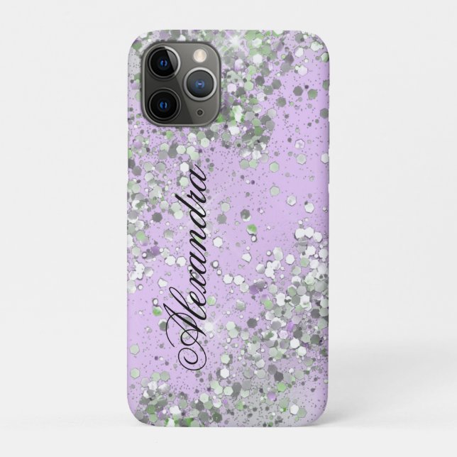 Funda De Case-Mate Para iPhone Personalizado Purpurina Holographic Luxury Bling S (Reverso)