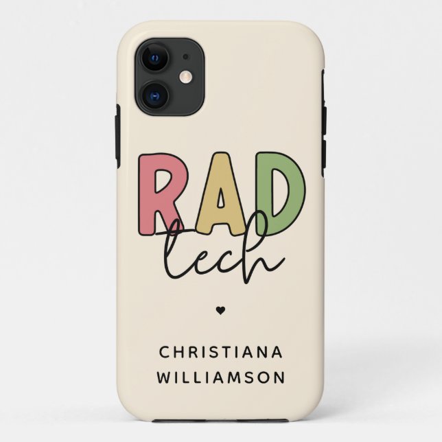 Funda De Case-Mate Para iPhone Personalizado Rad Tecnología Radiológica Radiológi (Reverso)