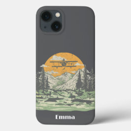 Funda Para iPhone 13 Personalizado,Retro,Avión,Ataardecer,Naturaleza,Vi
