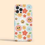 Funda Para iPhone 15 Pro Max Personalizado retro Flores Feliz Diversión sincera<br><div class="desc">Los Fundas Retro Personalizado Flores Feliz Fun iPhone 15 Pro Max presentan un diseño retro y colorido de flor de cara personalizado y hoja en rosa, naranja, amarillo, azul, verde y blanco. Fabuloso regalo para el cumpleaños, Navidades, vacaciones, Día de la Madre, hermanas, bestias y más. Diseñado por ©Evco Studio...</div>
