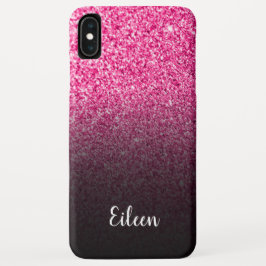 Funda Para iPhone 13 Personalizado rosa caliente con brillo negro ombre