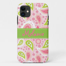 Personalizado rosado y verde del monograma del