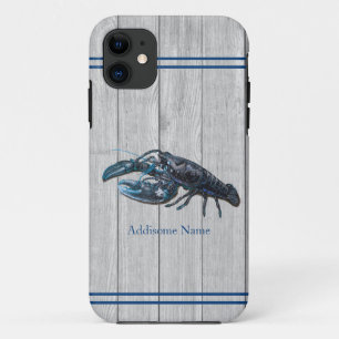 Funda Para iPhone 11 Personalizado Rustic Nautical Blue Lobster Gray Wo