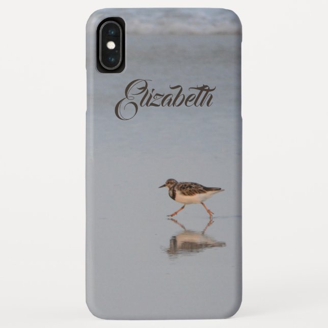 Funda De Case-Mate Para iPhone Personalizado Sandpiper Beach Photo Añadir tu nomb (Reverso)