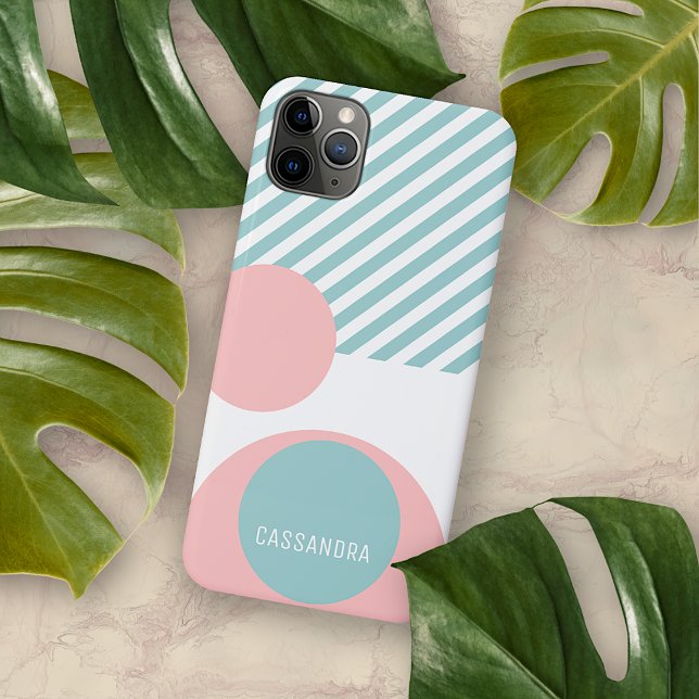 Funda De Case-Mate Para iPhone Personalizado Seafoam Azul Verde Rubor Círculos ro (Subido por el creador)