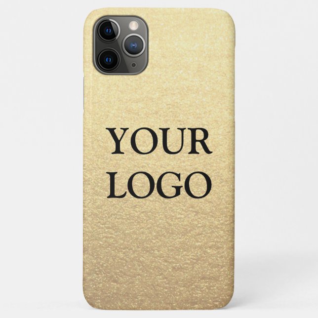Funda De Case-Mate Para iPhone Personalizado Simple Clean Gold Negocios Tu logoti (Reverso)