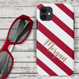 Funda Para iPhone 11 Personalizado tachado diagonal rojo y blanco