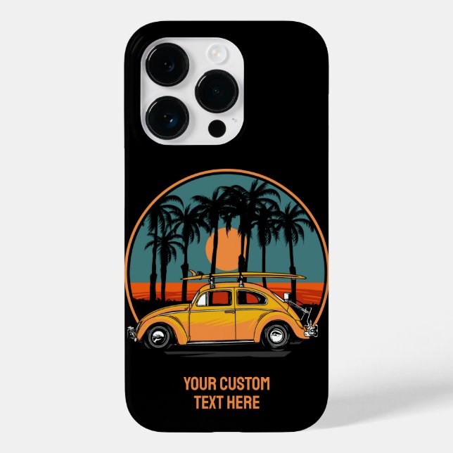 Funda De Case-Mate Para iPhone Personalizado Texto Atardecer tropical (Reverso )