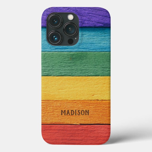 Funda De Case-Mate Para iPhone Personalizado Texto Casos de teléfono arco iris (Reverso )