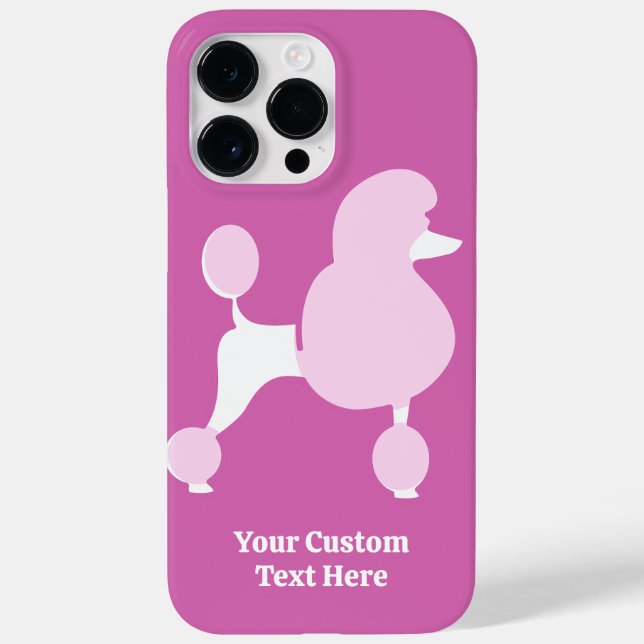 Funda De Case-Mate Para iPhone Personalizado Texto Pink Poodle (Reverso)