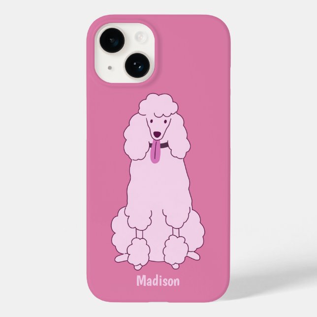 Funda De Case-Mate Para iPhone Personalizado Texto Pink Poodle (Reverso )