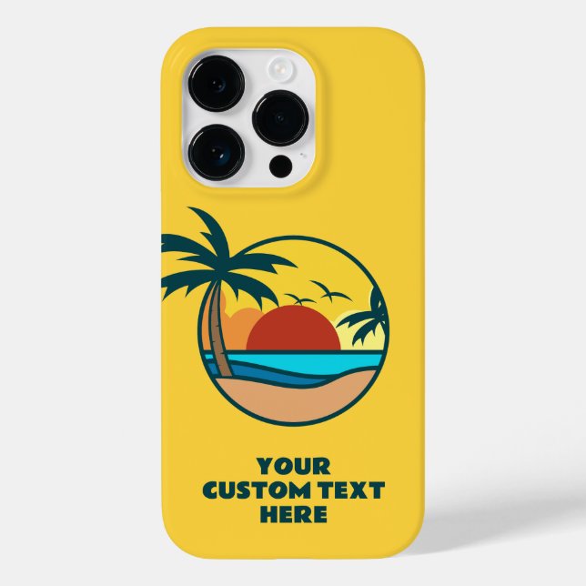 Funda De Case-Mate Para iPhone Personalizado Textos Playa Tropical Atardecer (Reverso )
