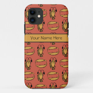 Funda Para iPhone 11 Personalizado Tribal Egipcio Cocodrilo Rojo Amaril