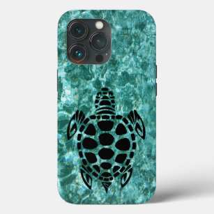 Funda Para iPhone 13 Pro Personalizado Tribal Sea Turtle Aqua Blue OtterBox