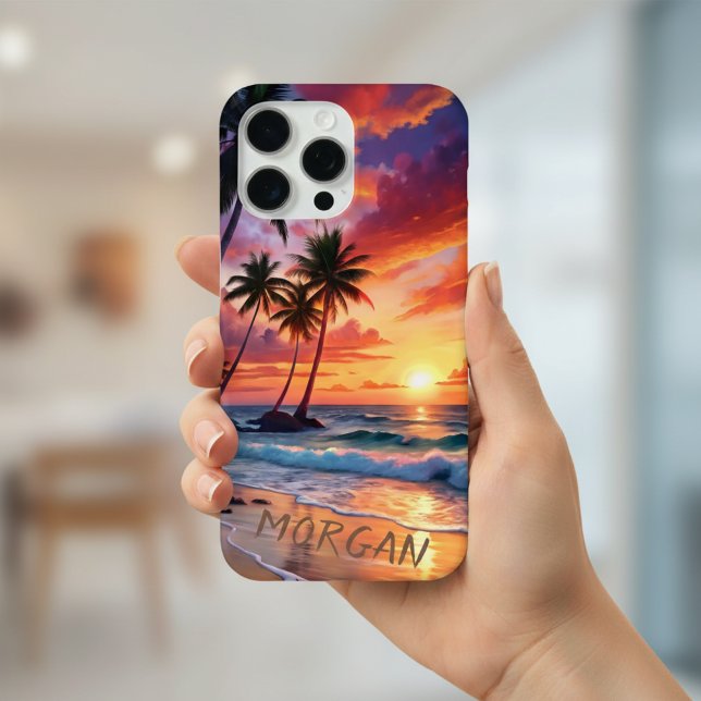 Funda De Case-Mate Para iPhone Personalizado Tropical Beach Sunset | Arte costero (Subido por el creador)
