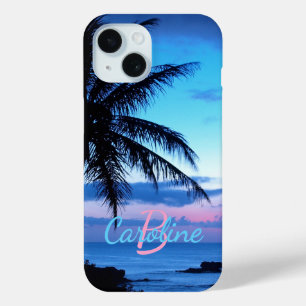 Funda Para iPhone 15 Personalizado Tropical Island Beach Ocean Sunset P