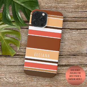 Funda Para iPhone 15 Pro Max Personalizado verano Naranja Coral Peach Red Brown