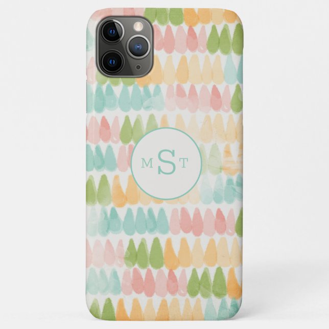 Funda De Case-Mate Para iPhone Personalizado verde amarillo rosado lindo Girly Pa (Reverso)