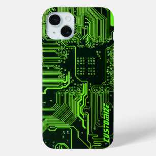Funda Para iPhone 15 Mini Personalizado verde de la placa de circuito del or