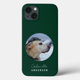 Funda Para iPhone 13 Personalizado verde oscuro bebé Mascota Perro foto