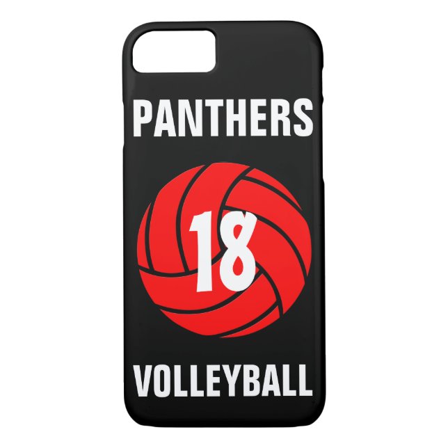 Funda De Case-Mate Para iPhone Personalizado Voleibol Rojo Número y Estuche para  (Reverso)