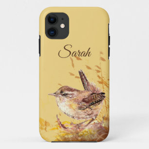 Funda Para iPhone 11 Personalizado Wren de la casa de pájaro color agua