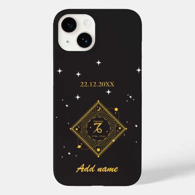 Funda De Case-Mate Para iPhone Personalizado Zodiac Nombre personalizado Capricor (Reverso )