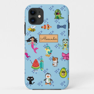Funda Para iPhone 11 Personalizados brillan lindos personalizados azule