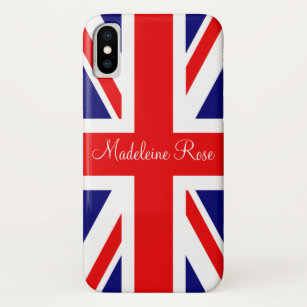 Funda Para iPhone X Personalizar con un nombre Bandera Nacional Britán