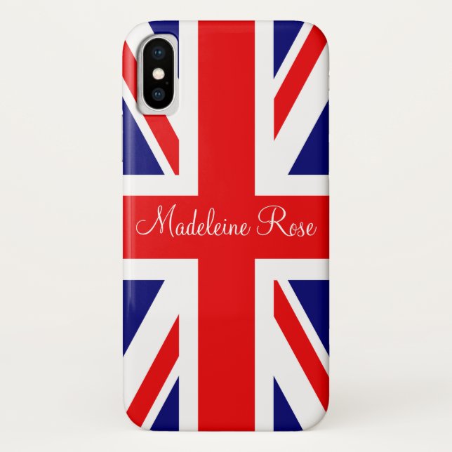 Funda De Case-Mate Para iPhone Personalizar con un nombre Bandera Nacional Britán (Reverso)