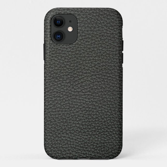 Funda De Case-Mate Para iPhone Personalizar cuero negro (Reverso)