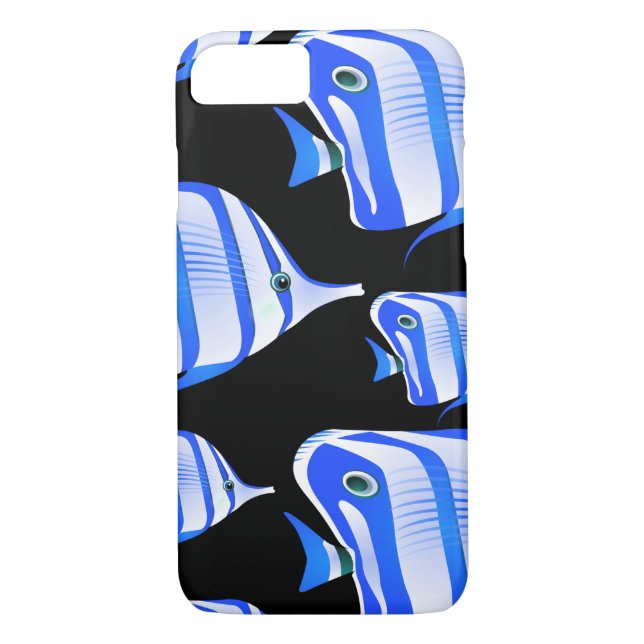 Funda De Case-Mate Para iPhone Personalizar Cute Blue Fishes (Reverso)