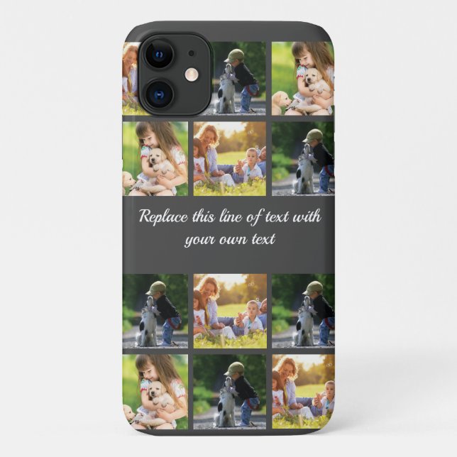 Funda De Case-Mate Para iPhone Personalizar el collage de fotografías y el texto (Reverso)