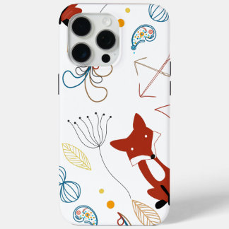 Funda Para iPhone 15 Pro Max Personalizar el modelo moderno de Fox Woodland