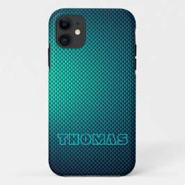 Funda Para iPhone 11 Personalizar la fibra de carbono de Blue Aqua con