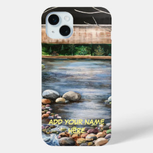 Funda Para iPhone 15 Mini PERSONALIZAR LA Pintada DE AGUA CALMA Tones Blue E