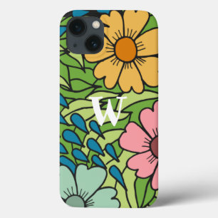 Funda Para iPhone 13 Personalizar las flores retro Gran escala multicol