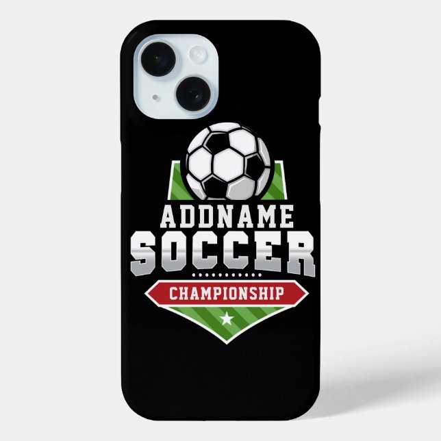 Funda De Case-Mate Para iPhone Personalizar Soccer ADD TEXTO Varisity Team Player (Reverso )